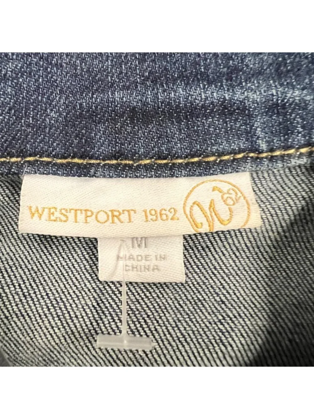 Westport 1962 Womens Short Sleeve Jean Jacket Blue Button Up Pockets Medium